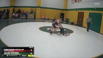 95 lbs Round 4 - Holden Martinez, River Bluff Youth Wrestling vs Christopher McCollum, Carolina Reapers