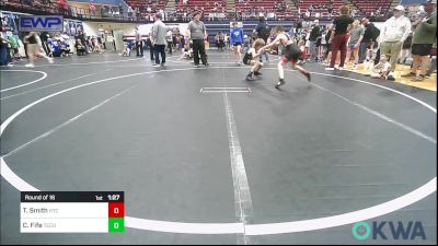 73 lbs Round Of 16 - Taos Smith, Hinton Takedown Club vs Colt Fife, Tecumseh Youth Wrestling