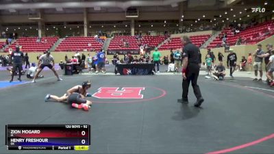 92 lbs Cons. Round 2 - Zion Mogard, IA vs Henry Freshour, OK