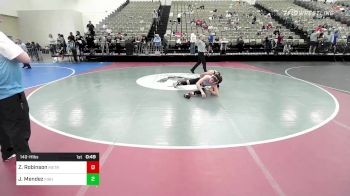 140-H lbs Consi Of 8 #1 - Zachary Robinson, MetroWest United Wrestling Club vs Jaeckez Mendez, Fisheye