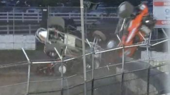Huge Wingless Sprint Crash At Wilmot Raceway
