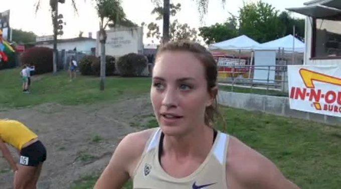 Katie Flood after 411 NCAA leading 1500 at 2012 Mt SAC Relays