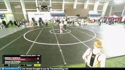 120 lbs Semifinal - Bruin Bloomer, Eastern Oregon Elite vs Nixon Canfield, Sanderson Wrestling Academy