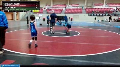 67-71 lbs Round 2 - Andalyn Allen, Smoky Mountain Youth Wrestling vs Jack Simon, Smoky Mountain Youth Wrestling