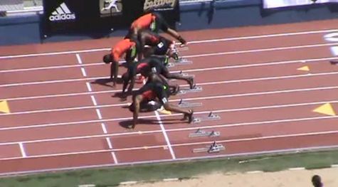 M 100 F01 (Invite Doc Patton leads the way with a 10.29 into the wind)