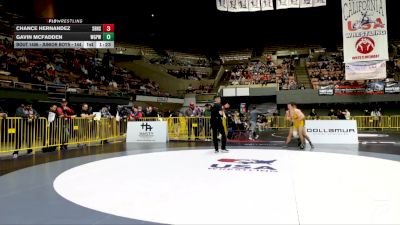 Junior Boys - 144 lbs Champ. Round 2 - Chance Hernandez, South Bakersfield High School Wrestling vs Gavin Mcfadden, Willits Grapplin Pack Wrestling