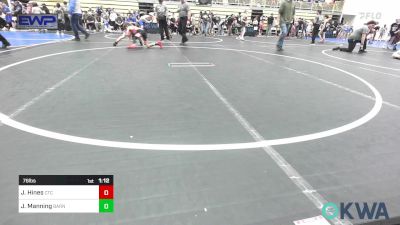 76 lbs Semifinal - Jaxon Hines, Comanche Takedown Club vs Jett Manning, Barnsdall Youth Wrestling