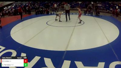 12U Boys - 70 lbs Cons. Round 5 - Cameron Ferreira, Iron Faith Wrestling Club vs Braxton Irvine, Immortal Athletics WC