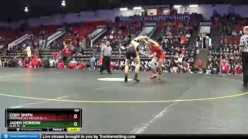 160 lbs Quarterfinals (8 Team) - Jaden Morrow, Alma HS vs Cody Smith, Montrose Hill-McCloy HS