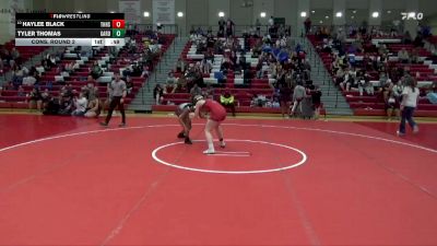 145 lbs Cons. Round 2 - Haylee Black, Thompson HS vs Tyler Thomas, Gardendale Hs
