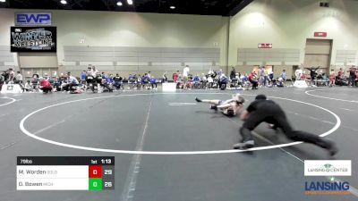 79 lbs Rr Rnd 5 - Mason Worden, Gold Rush Wrestling vs Dominic Bowen, Michigan Premier WC - (B)