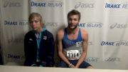 Kyle Blakesee (Augustana (SD)) and Travis Beniak (Unattached), Boyfriend Girlfriend Duo, Drake Relays, Steeplechase Champion and Runnerup