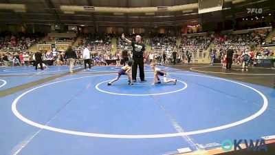 58 lbs Consi Of 16 #1 - Sebastian Perry, Chickasha Youth Wrestling vs Brecham Nelson, Team Tulsa Wrestling Club