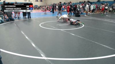 43-45 lbs Champ. Round 2 - Santiago Valencia, Cougar Wrestling Club vs Rex Streeter, Apex Wrestling