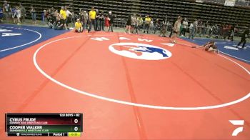 82 lbs Cons. Round 5 - Cyrus Frude, Cowboy Kids Wrestling Club vs Cooper Walker, Diamondville Wrestling Club