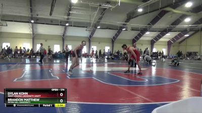 174 lbs Quarterfinal - Dylan Kohn, West Virginia University Unatt vs Brandon Matthew, Seton Hill University