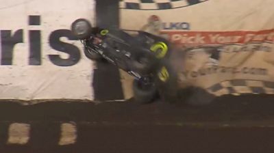 Logan Williams Flips Into The Billboards At Perris Auto Speedway