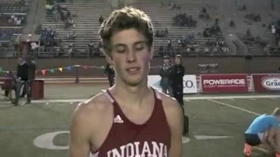 Andrew Poore from Indiana University after winning the College Men's 3k Steeplechase