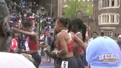 Micki Barber after dropping the baton in the USA vs World Women's 4x100
