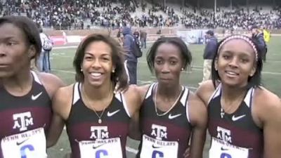 Texas A&M after winning College Women's 4x400 Championship of America