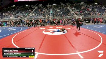 74 lbs Cons. Round 2 - Christian Parra, Worland Wrestling Club vs Nathanael Rhodes, Powell Wrestling Club