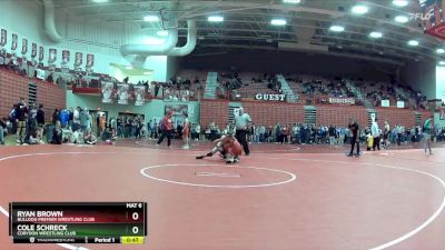 100 lbs Cons. Round 1 - Ryan Brown, Bulldog Premier Wrestling Club vs Cole Schreck, Corydon Wrestling Club