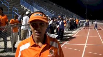 Boyd Anderson coach Duchane Thomas after first ever girls state title in any sport for BA at 2012 FL 4A State Meet