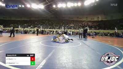 84 lbs Consi Of 8 #1 - Jacob Gwin, Coweta Tiger Wrestling vs Zachary Madrid, Team Tulsa Wrestling Club