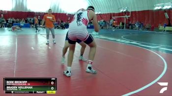 215 lbs Round 2 (4 Team) - Bode Brokopp, Iowa Grant/Highland vs Braden Holleman, Watertown