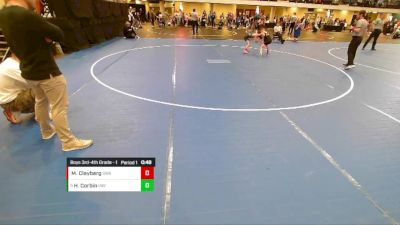 Boys 3rd-4th Grade - 67 Champ. Round 1 - Harrison Corbin, Immortal Athletics WC vs Maddox Clayberg, Sebolt Wrestling Academy