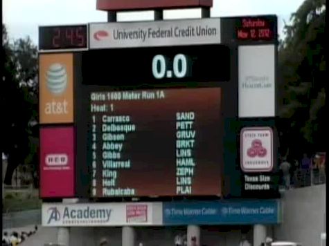 G 1600 (1a, Shelley Gibson 5:22 at UIL Texas 2012)
