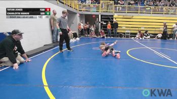43-47 lbs Rr Rnd 3 - Tatum Jones, Ponca City Wildcat Wrestling vs Charlotte Remus, Barnsdall Youth Wrestling