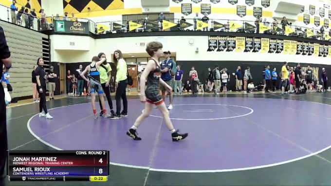 Sam Rioux 77 lbs Cons. Round 2 - Jonah Martinez, Midwest Regional Training Center ...