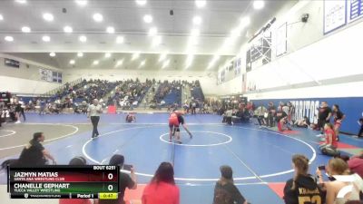 155 lbs Cons. Semi - Jazmyn Matias, Santa Ana Wrestling Club vs Chanelle Gephart, Yucca Valley Wrestling