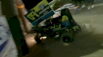 Car Smashes Into Victory Lane At Port City Raceway