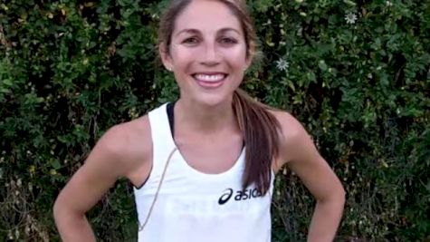 Sara Hall after steeple at USATF Oxy HP 2012