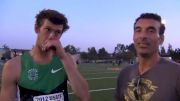 Andrew Wheating after getting beat in first 800 at 2012 USATF Oxy HP