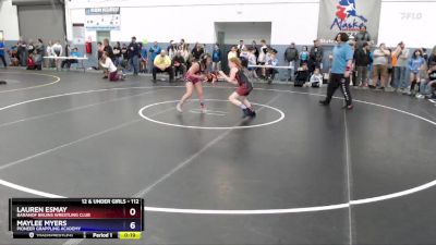 112 lbs 1st Place Match - Maylee Myers, Pioneer Grappling Academy vs Lauren Esmay, Baranof Bruins Wrestling Club