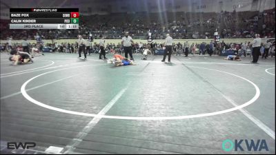 80 lbs 3rd Place - Baze Fox, Cowboy Wrestling Club vs Calin Kinder, Piedmont