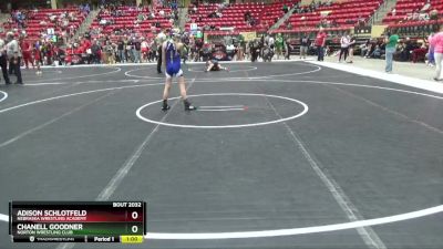 80 lbs Quarterfinal - Adison Schlotfeld, Nebraska Wrestling Academy vs Chanell Goodner, Norton Wrestling Club