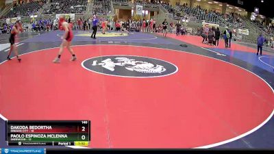 140 lbs Semis (4 Team) - Dakoda Bedortha, Oregon City vs Paolo Espinoza Mclennan, Sherwood