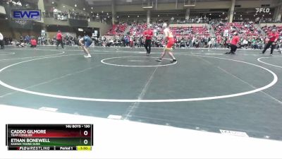 130 lbs Quarterfinal - Caddo Gilmore, Team Conquer vs Ethan Bonewell, Kansas Young Guns