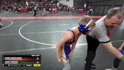 97 lbs Champ. Round 1 - Owen Krahn, Whitelaw Warriors vs Lane Rasmussen, Lancaster Wrestling Club