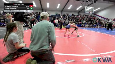 61 lbs Consi Of 8 #2 - Kynslee Church, Team Tulsa Wrestling Club vs Achilles Davie, Salina Wrestling Club