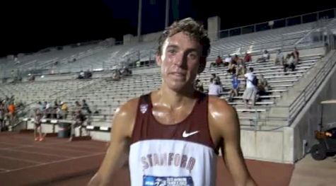 Chris Derrick qualifies with jokes and Levins analysis after 10k at 2012 NCAA D1 West Prelims