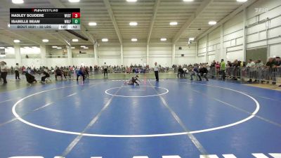 55 lbs Consi Of 4 - Hadley Scudere, Westerly vs Isabelle Beam, Wolfgang Wrestling Academy