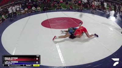 120 lbs Placement (16 Team) - Malia Ottow, Washington 1 vs Layla Morris, Oregon Red