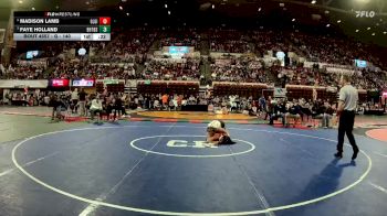 G - 140 lbs Cons. Semi - Faye Holland, Beaverhead Co. (Dillon) / Twin Bridges / Sheridan Girls vs Madison Lamb, Glasgow Girls