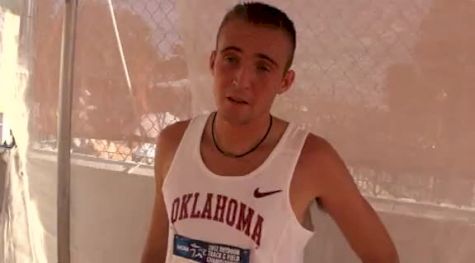 Riley Masters after falling and not qualifying in 1500 at 2012 NCAA West Prelim