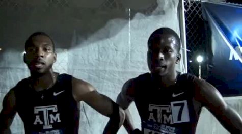 Texas A&M men's 4x400 win section at 2012 NCAA DI West Prelim